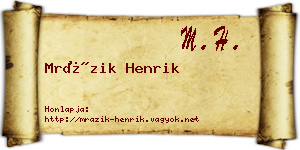 Mrázik Henrik névjegykártya